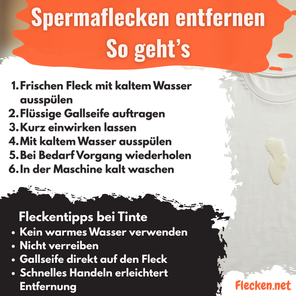 Spermaflecken entfernen